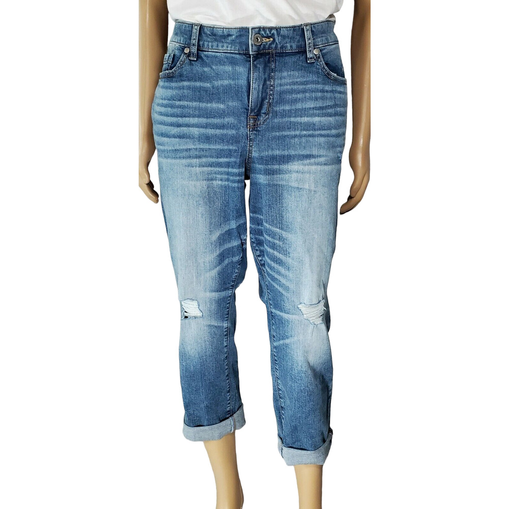NWT Distressed Size 24 Torrid Crop Boyfriend Jean Vintage Stretch High Rise